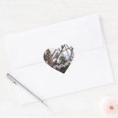 Kutten en vogelnest hart sticker (Envelop)