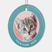 Kutten met blauwe ogen. keramisch ornament (Links)