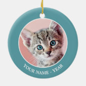 Kutten met blauwe ogen. keramisch ornament (Achterkant)