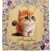 Kutten met bloemen van waterverf douchegordijn (Voorkant)