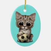 Kutten met Football Voetbal Keramisch Ornament (Voorkant)