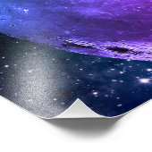 Kutten op de maan, gloeiende sterren, universum foto afdruk (Hoek)