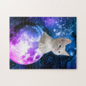 Kutten op de maan, gloeiende sterren, universum legpuzzel (Horizontaal)