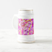 Kutterige abstracte bloemen bierpul (Voorkant links)