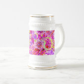 Kutterige abstracte bloemen bierpul (Voorkant rechts)