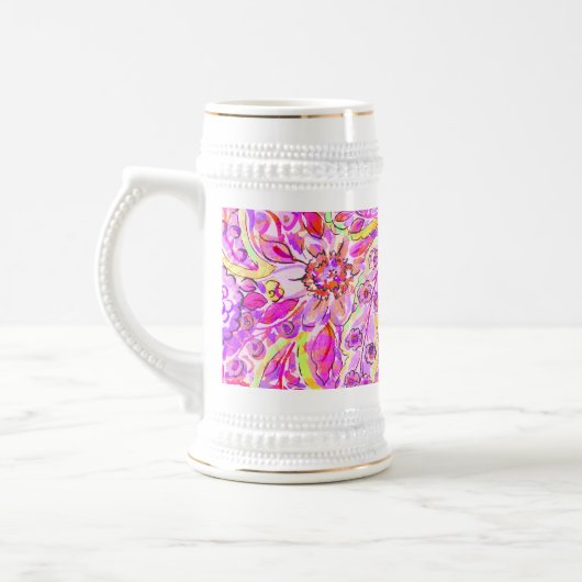 Kutterige abstracte bloemen bierpul (Links)