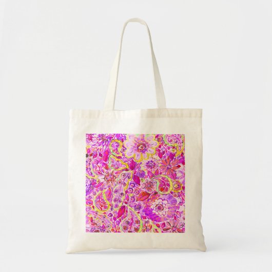 Kutterige abstracte bloemen tote bag (Voorkant)