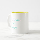 Kutvreemde magische kristaloog tweekleurige koffiemok (Voorkant links)