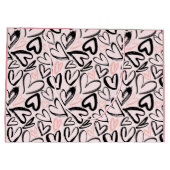 Kutzwart en roze Valentijnsdag harten Groot Cadeauzakje (Achterkant)