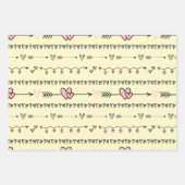 Kutzwart en roze Valentijnsdag harten pastel Inpakpapier Vel (Voorkant 3)