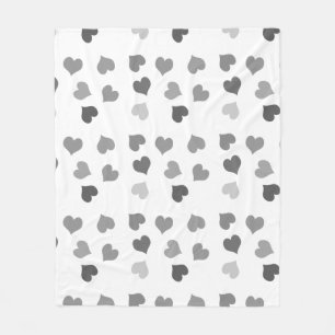 Kutzwart en wit hart fleece deken