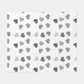 Kutzwart en wit hart fleece deken (Voorkant (Horizontaal))