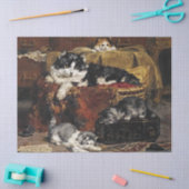  kutzwart en witte kat met Kittens Tissuepapier (Craft)