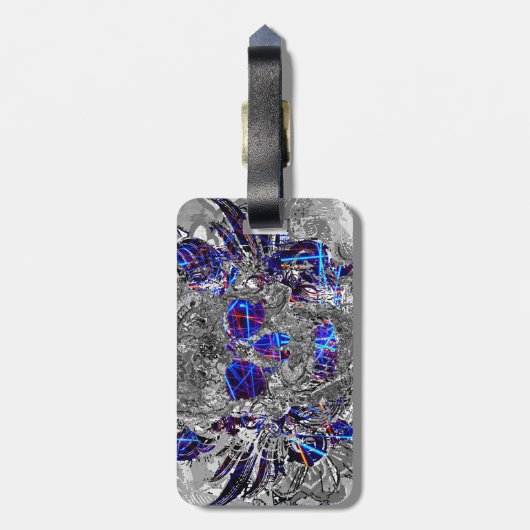 Kutzwart wit kleurig neonschedelbedekking bagagelabel (Achterkant verticaal)