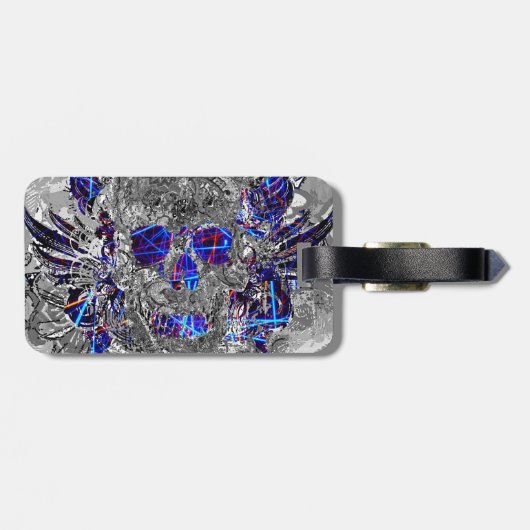 Kutzwart wit kleurig neonschedelbedekking bagagelabel (Achterkant horizontaal)