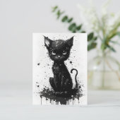 Kutzwart, zwarte inkt, Gothic Briefkaart (Staand voorkant)