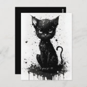 Kutzwart, zwarte inkt, Gothic Briefkaart (Voorkant / Achterkant)