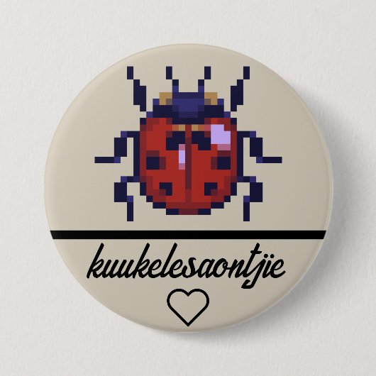 kuukelesaontjie pixelart  ronde button 7,6 cm (Voorkant)