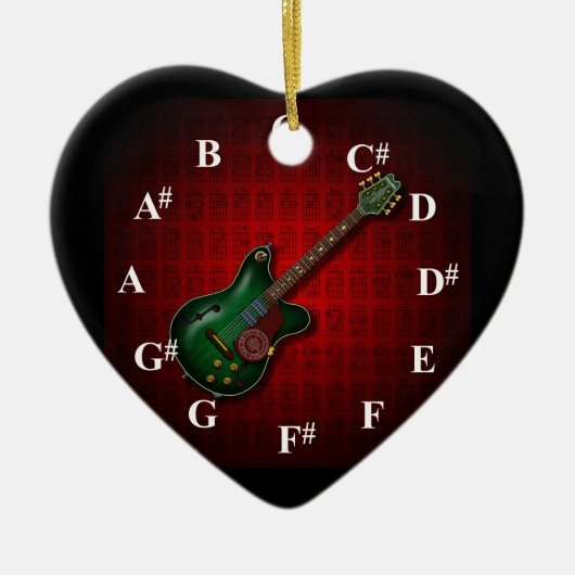 KuuMa Guitar Clock Keramisch Ornament (Voorkant)