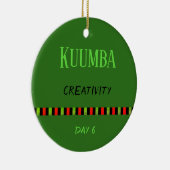 Kuumba - Kwanzaa Dag 6 Groen Keramisch Ornament (Rechts)