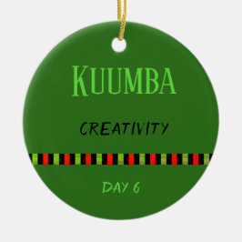 Kuumba - Kwanzaa Dag 6 Groen Keramisch Ornament