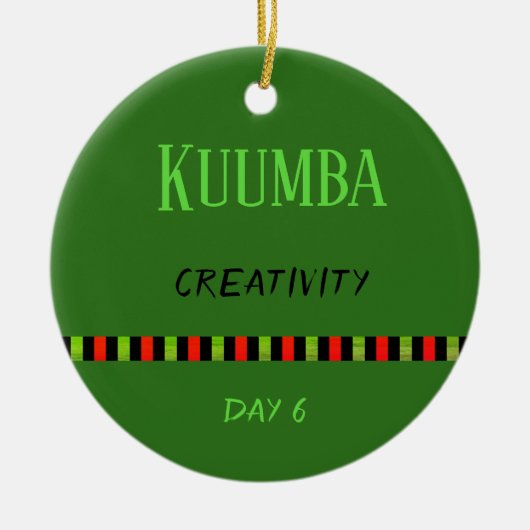 Kuumba - Kwanzaa Dag 6 Groen Keramisch Ornament (Voorkant)