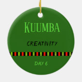 Kuumba - Kwanzaa Dag 6 Groen Keramisch Ornament (Achterkant)