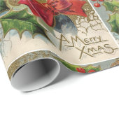 KUUT CHRISTMAS DOG MET RODE BOE EN HOLLYBERRIA CADEAUPAPIER (Rol Hoek)