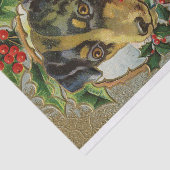 KUUT CHRISTMAS DOG MET RODE BOE EN HOLLYBERRIA TISSUEPAPIER (Detail)