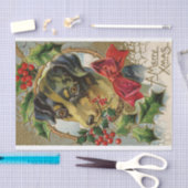 KUUT CHRISTMAS DOG MET RODE BOE EN HOLLYBERRIA TISSUEPAPIER (Craft)