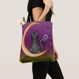 KUUT HALLOEEN ZWARTE VANGSTEN MET MOON BOOKS TOTE BAG