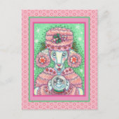 KUUT PEPPERMINT PINK POODLE EN SNOWGLOBE SNOWMAN BRIEFKAART (Voorkant)