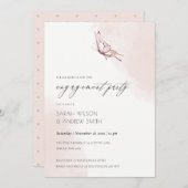 KUUTE BLUSH WATERVERF BUTTERFLY VERLOVING INVITE BEDANKKAART (Voorkant / Achterkant)