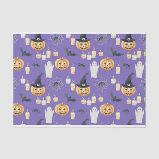 KUUTE HALLOWEEN JACK O LANTERNS PUMPKINS CANDLES TISSUEPAPIER (Voorkant)