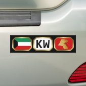Kuvaitse vlag kaart code bumpersticker (Op auto)