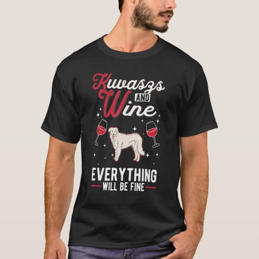 Kuvasz And Wine Hungarian Kuvasz T-shirt (Voorkant)