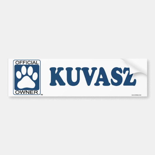 Kuvasz Blue Bumpersticker (Voorkant)