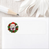 Kuvasz Christmas Wreath Etiket (Insitu)