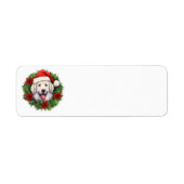 Kuvasz Christmas Wreath Etiket (Voorkant)