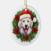 Kuvasz Christmas Wreath Keramisch Ornament (Rechts)