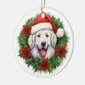 Kuvasz Christmas Wreath Keramisch Ornament (Links)