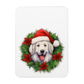 Kuvasz Christmas Wreath Magneet (Verticaal)