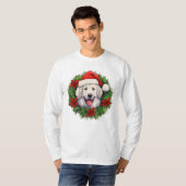 Kuvasz Christmas Wreath T-shirt (Voorkant volledig)