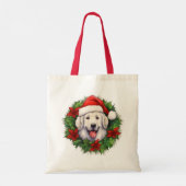 Kuvasz Christmas Wreath Tote Bag (Achterkant)