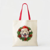 Kuvasz Christmas Wreath Tote Bag (Voorkant)