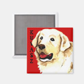 Kuvasz Color Block Magneet (Voorkant / Achterkant)