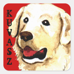 Kuvasz Color Block Vierkante Sticker