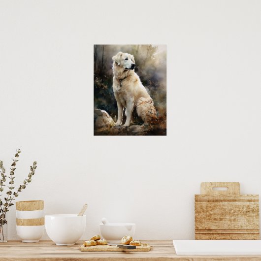 Kuvasz Dog Art Print Poster (Keuken)