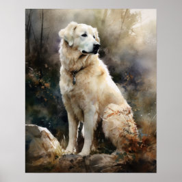 Kuvasz Dog Art Print Poster