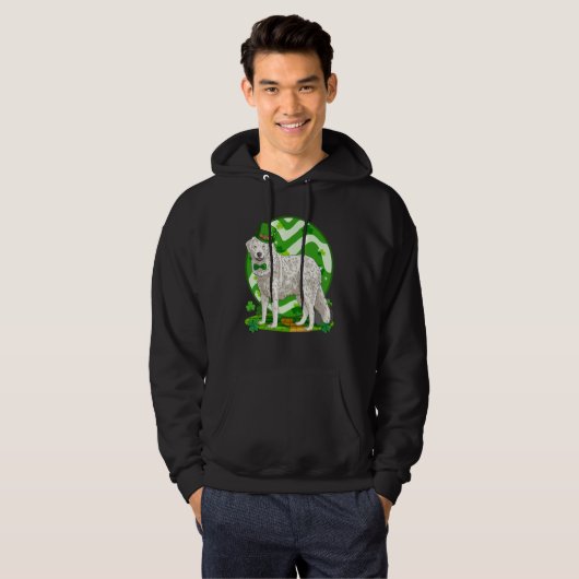 Kuvasz Dog St Patrick's Day Leprechaun Hoodie (Voorkant volledig)